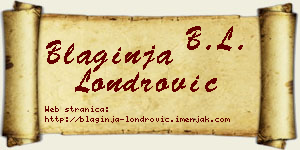 Blaginja Londrović vizit kartica